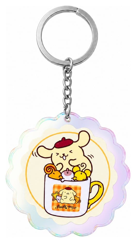 Sanrio Llavero acrílico Pompompurin 30th Anniversary Squishy Cute Purin 01