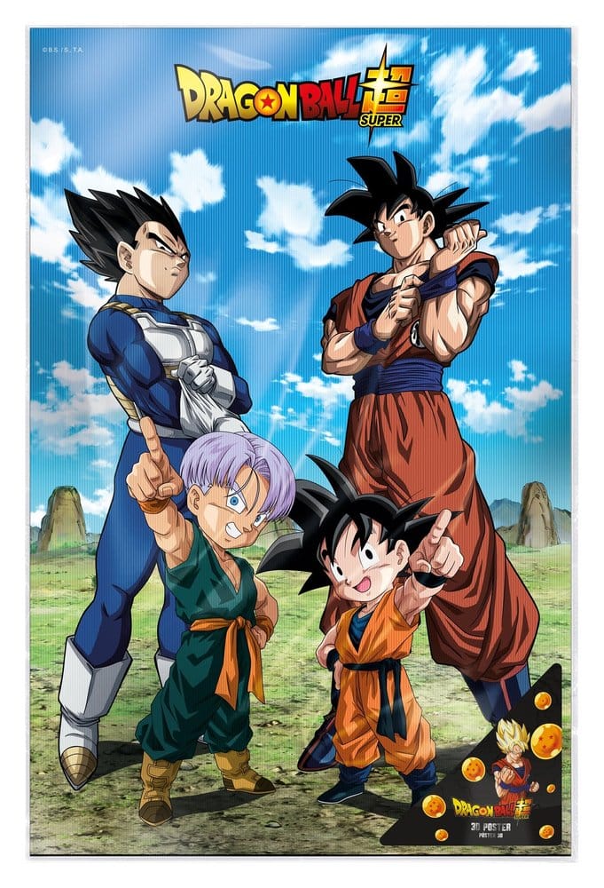 Dragon Ball Super 3D Póster Battle of Gods Goku Vegeta Family 38 x 58 cm