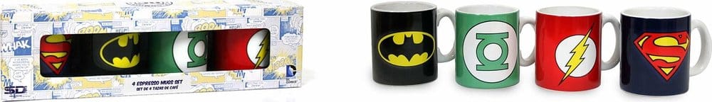 DC Comics Mini Tazas de Café Cerámica Logos 8 cm Set (4)