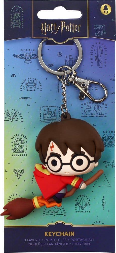 Harry Potter Llavero caucho Harry en Escoba 7 cm