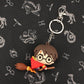 Harry Potter Llavero caucho Harry en Escoba 7 cm