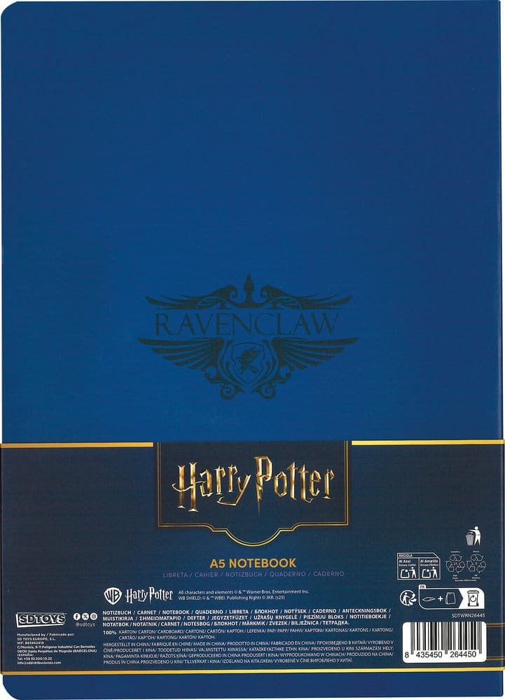 Harry Potter Cuaderno Tapa Blanda Ravenclaw 21 cm
