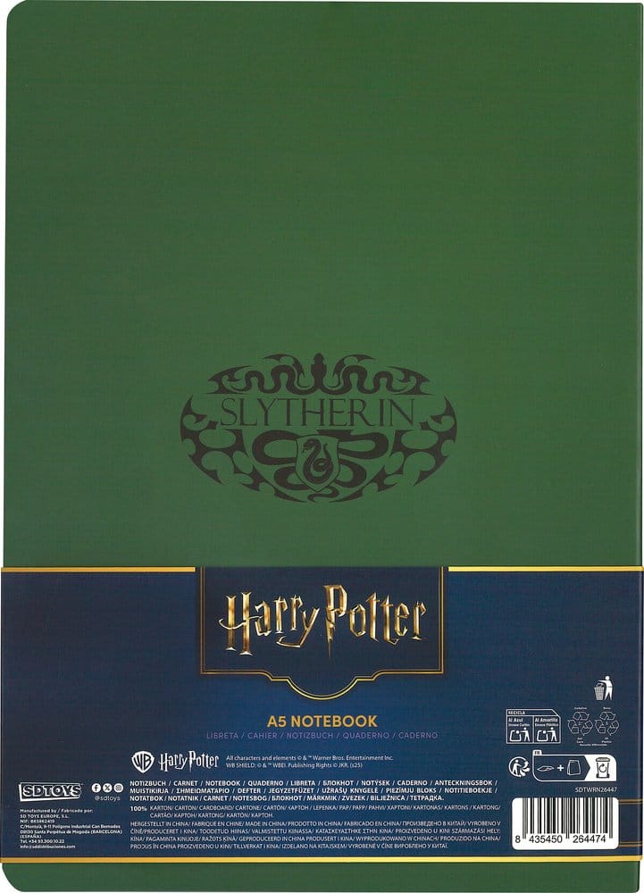 Harry Potter Cuaderno Tapa Blanda Slytherin 21 cm