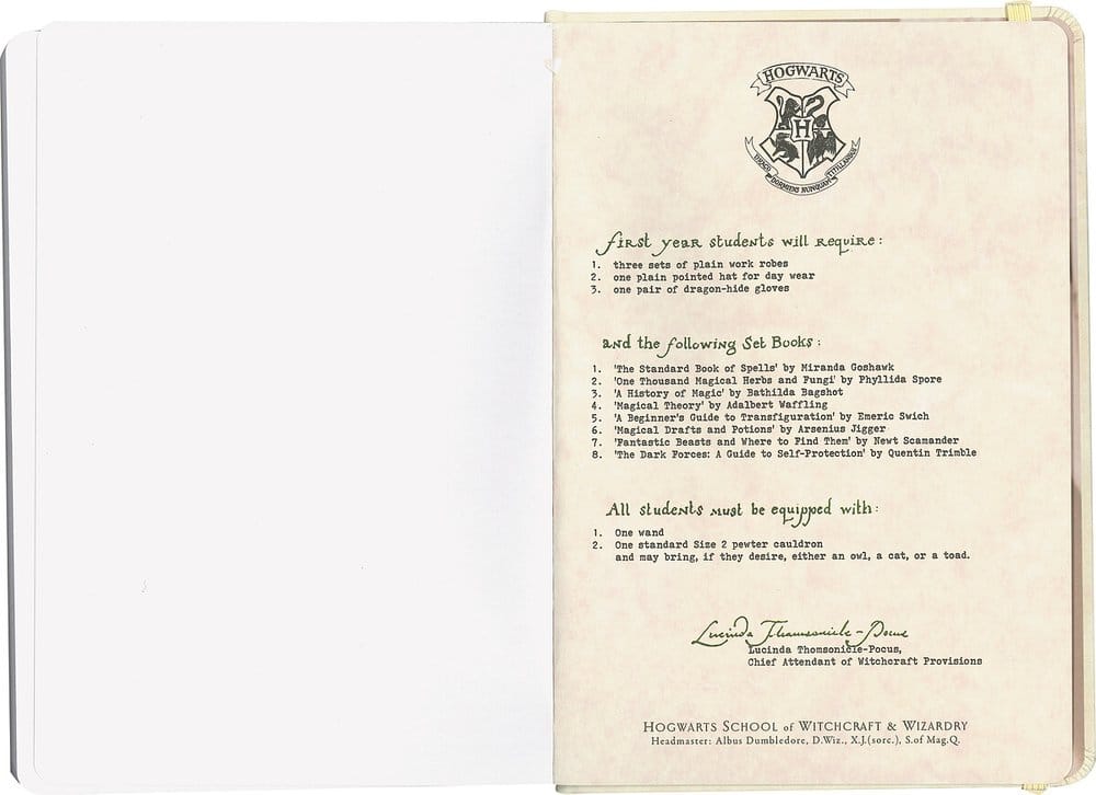 Harry Potter Cuaderno de Tapa Dura Carta de Hogwarts 21 cm