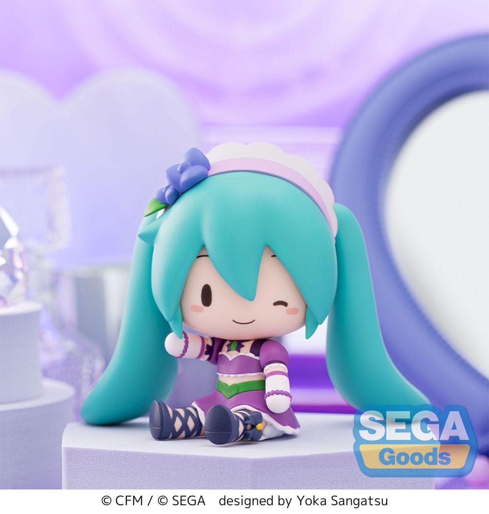 Character Vocal Series 01: Hatsune Miku Figura Fuwa Petit Chibi PVC Hatsune Miku x Love and Berry Dress Up and Dance! Sparkly Purple 8 cm - Z POP Toys