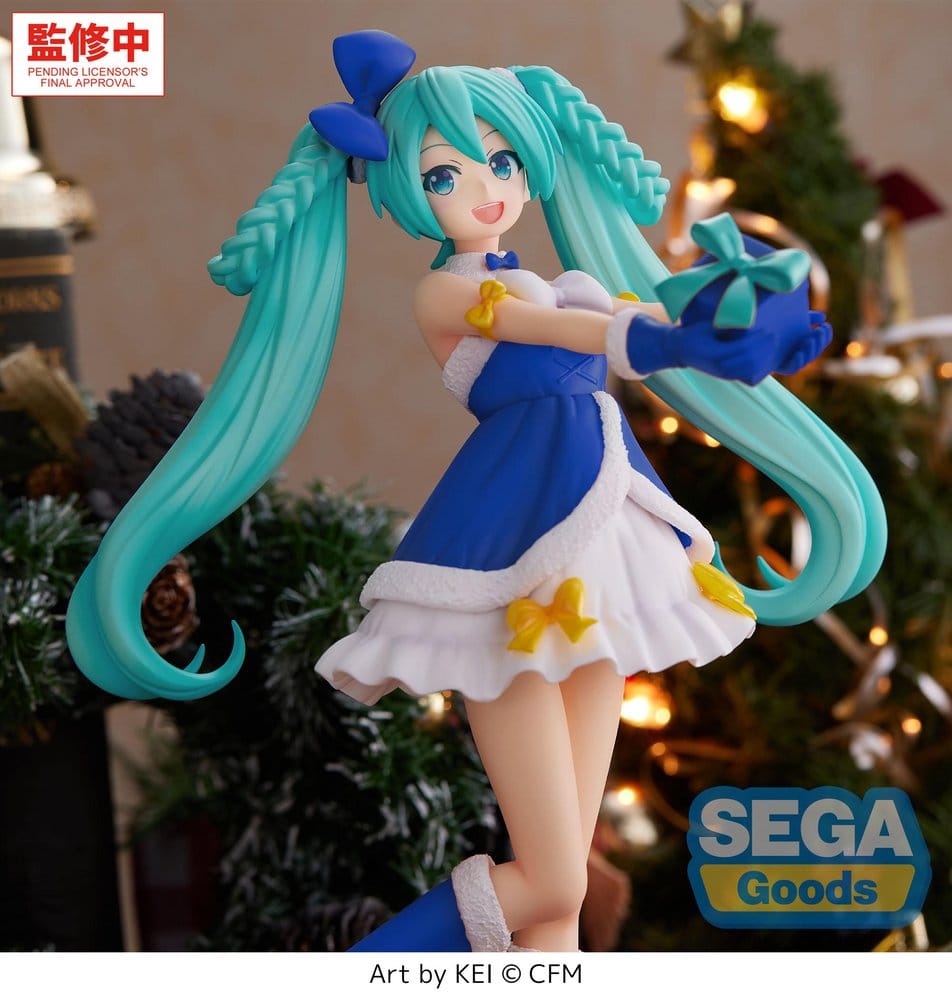 Character Vocal Series 01: Hatsune Miku High Premium Figura PVC Hatsune Miku Sapphire Christmas Ver. 21 cm