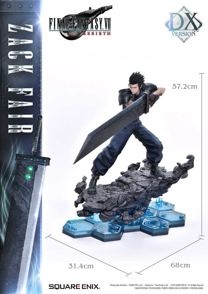 Final Fantasy VII Rebirth Estatua 1/4 Zack Fair Deluxe Ver. 57 cm