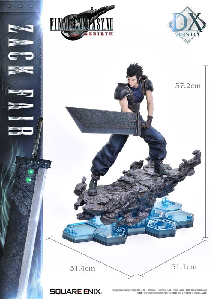 Final Fantasy VII Rebirth Estatua 1/4 Zack Fair Deluxe Ver. 57 cm