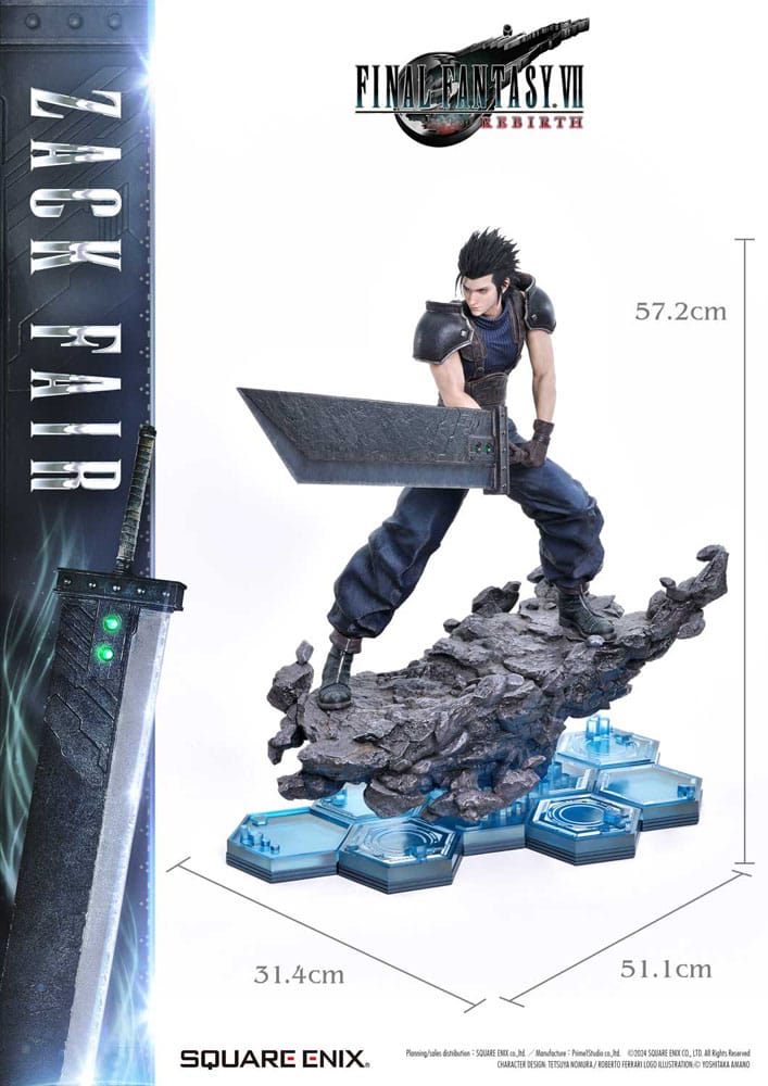Final Fantasy VII Rebirth Estatua 1/4 Zack Fair 57 cm