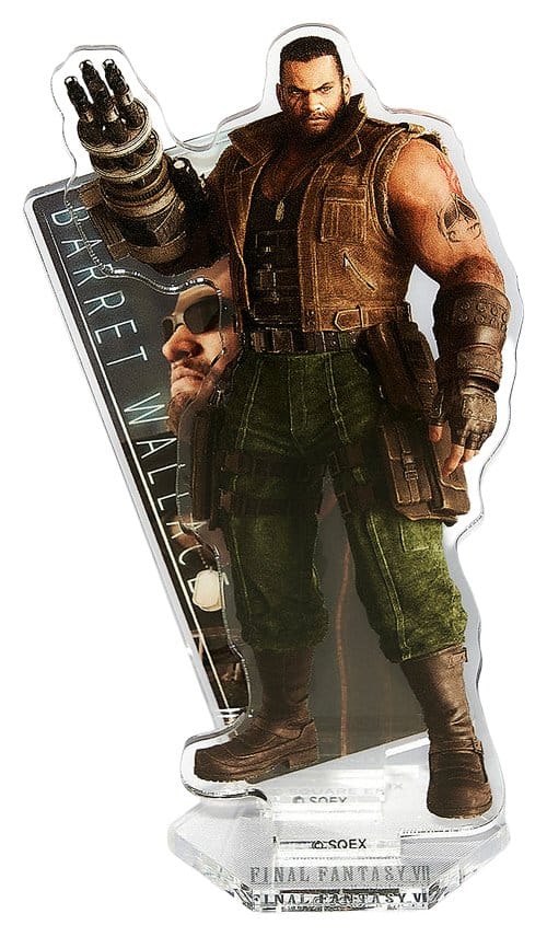 Final Fantasy VII Rebirth Soporte Acrílico Barret Wallace 10 cm