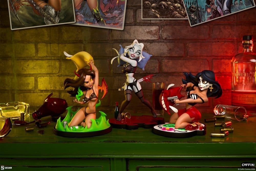 Coffin Comics Set de Estatuas de Diseño Sleepover In Hell