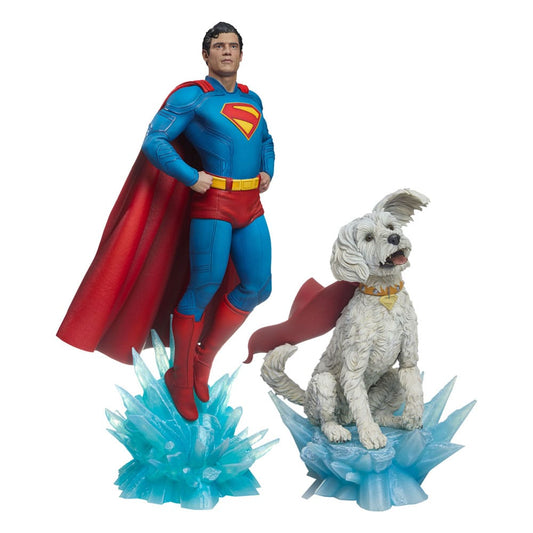 Superman (2025) Estatuas Premium Format Superman 61 cm & Krypto 23 cm Bundle (2)