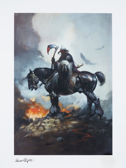 Frank Frazetta Litografia Death Dealer I Rainbow Lava Holofoil 61 x 41 cm - sin marco