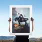 Frank Frazetta Litografia Death Dealer I Rainbow Lava Holofoil 61 x 41 cm - sin marco
