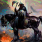 Frank Frazetta Litografia Death Dealer I Rainbow Lava Holofoil 61 x 41 cm - sin marco