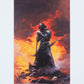 Frank Frazetta Litografia Death Dealer III (Revised) Rainbow Lava Holofoil 41 x 61 cm - sin marco