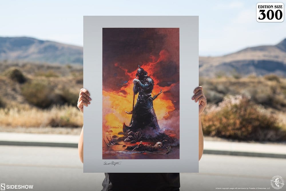 Frank Frazetta Litografia Death Dealer III (Revised) Rainbow Lava Holofoil 41 x 61 cm - sin marco