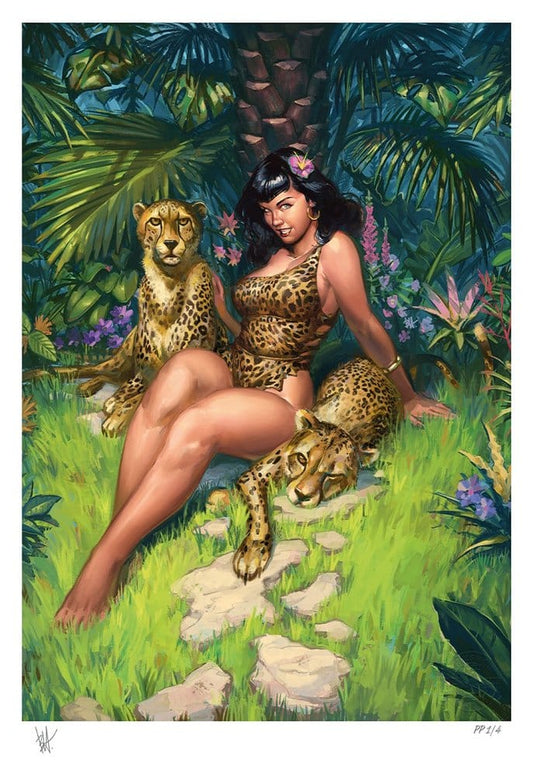 Bettie Page Litografia Jungle Bettie 46 x 61 cm - sin marco
