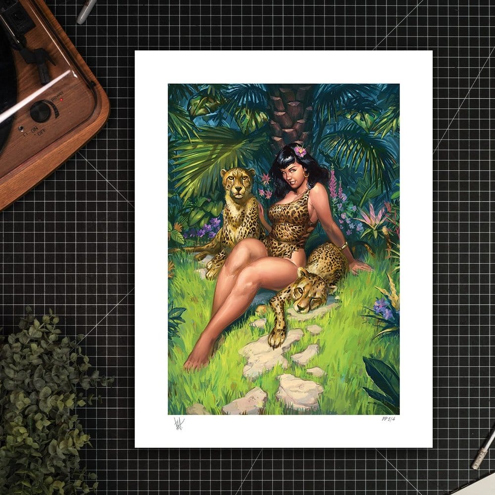 Bettie Page Litografia Jungle Bettie 46 x 61 cm - sin marco
