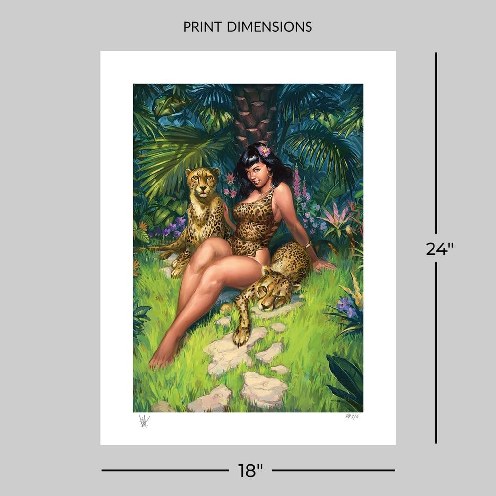 Bettie Page Litografia Jungle Bettie 46 x 61 cm - sin marco