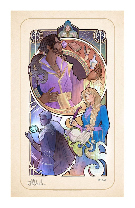 Critical Role Litografia Matthew Mercer: 10th Anniversary Art Nouveau Illustrations 46 x 28 cm- sin marco