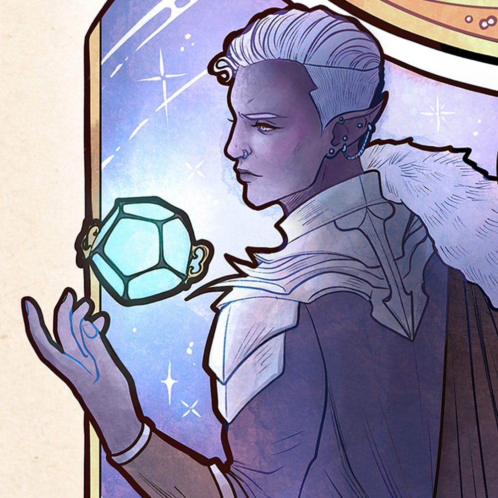 Critical Role Litografia Matthew Mercer: 10th Anniversary Art Nouveau Illustrations 46 x 28 cm- sin marco