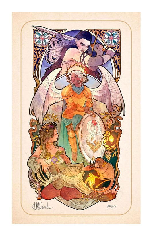 Critical Role Litografia Ashley Johnson: 10th Anniversary Art Nouveau Illustrations 46 x 28 cm- sin marco