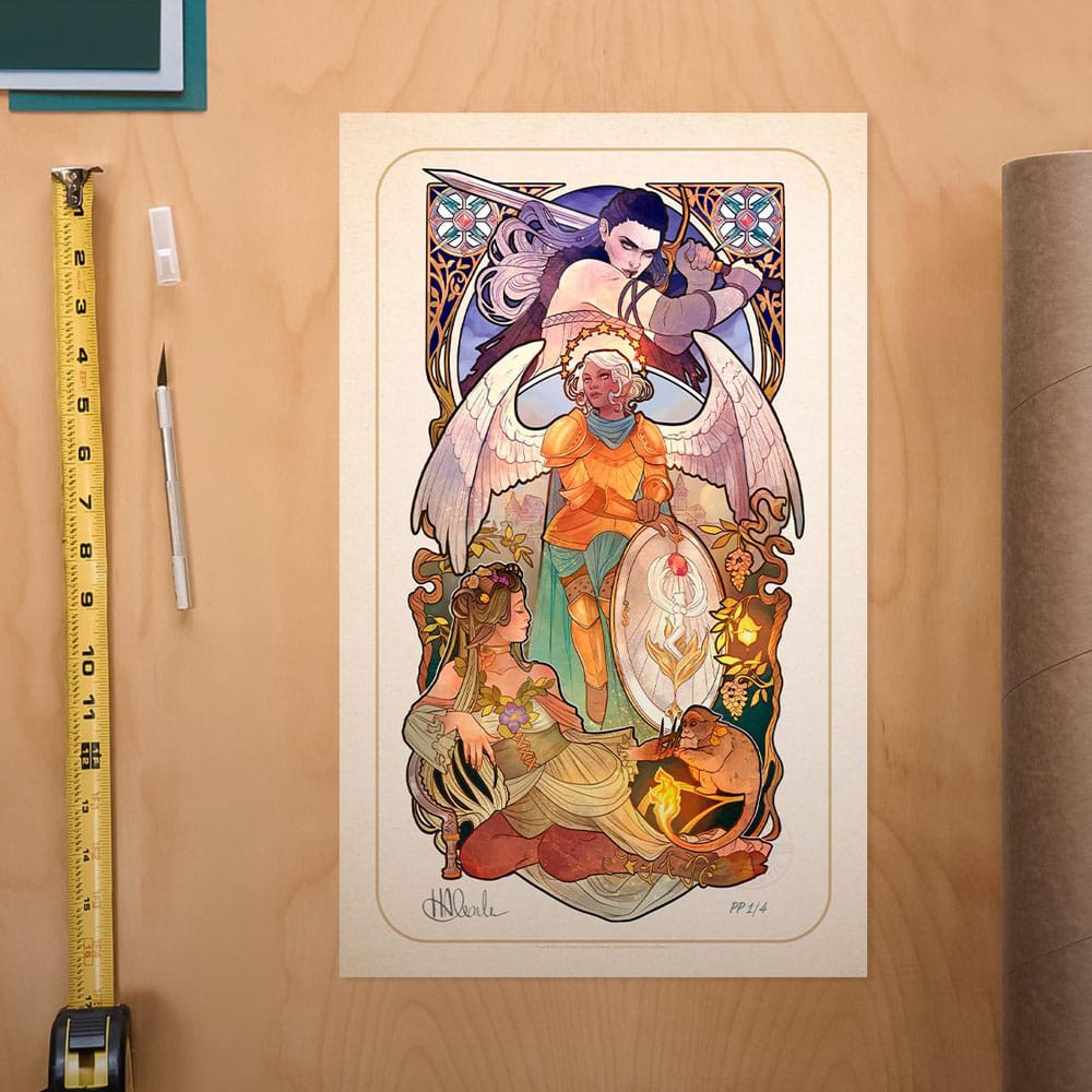 Critical Role Litografia Ashley Johnson: 10th Anniversary Art Nouveau Illustrations 46 x 28 cm- sin marco - Z POP Toys