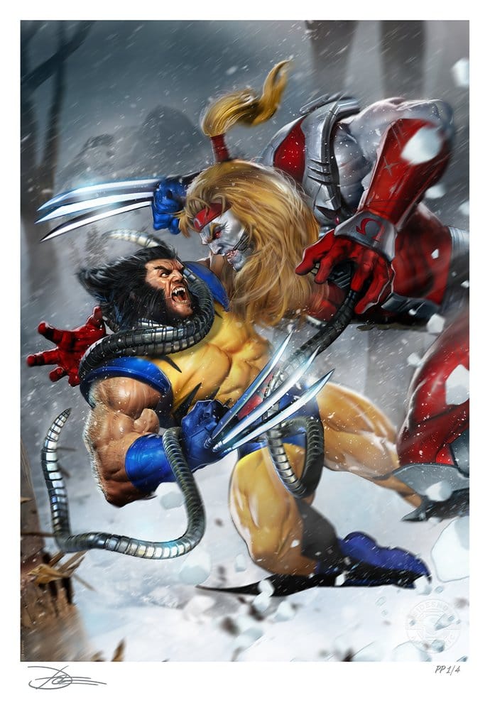 Marvel Litografia Wolverine vs Omega Red 46 x 61 cm - sin marco