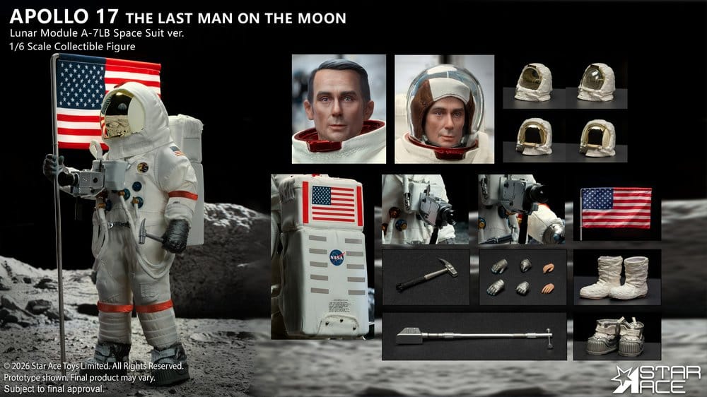 NASA Apollo 17 Figura 1/6 The Last Man on the Moon 30 cm