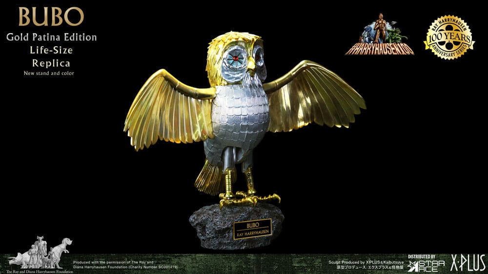 Furia de titanes Estatua Ray Harryhausens Bubo 34 Gold Patina Edition Normal Ver. 34 cm