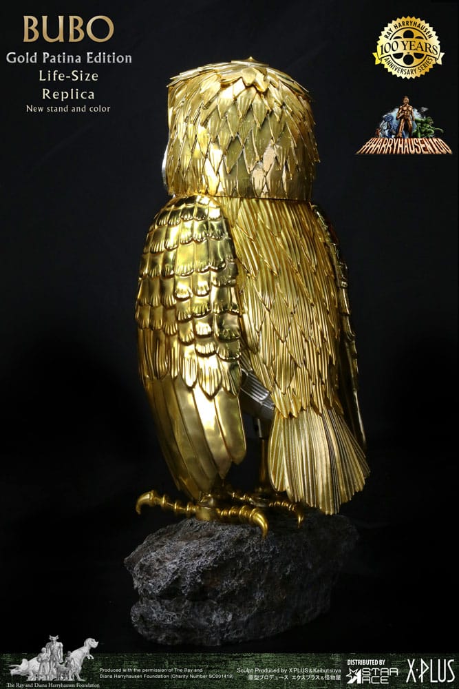 Furia de titanes Estatua Ray Harryhausens Bubo 34 Gold Patina Edition Deluxe Ver. 34 cm