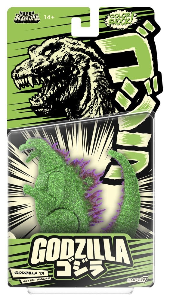 Godzilla Toho Super Kaiju Figura Godzilla 2001 (Color Shock, Clear Green Glitter with Metallic)
