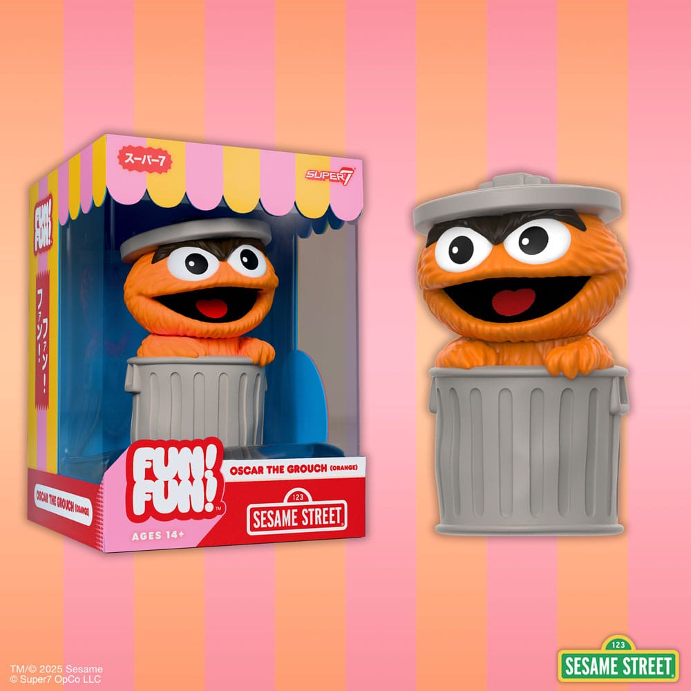 Sesame Street Figura Soft Vinyl FUN! FUN! Oscar the Grouch (Orange) 13 cm