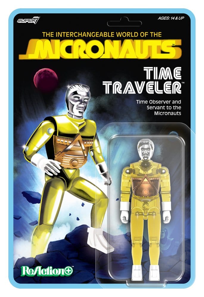 Micronauts Figura ReAction+ Wave 03 Time Traveler (Translucent Yellow) 10 cm