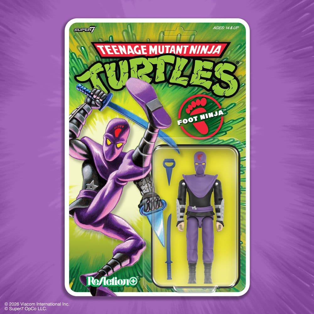 Teenage Mutant Ninja Turtles ReAction+ Figura Wave 01 Foot Ninja