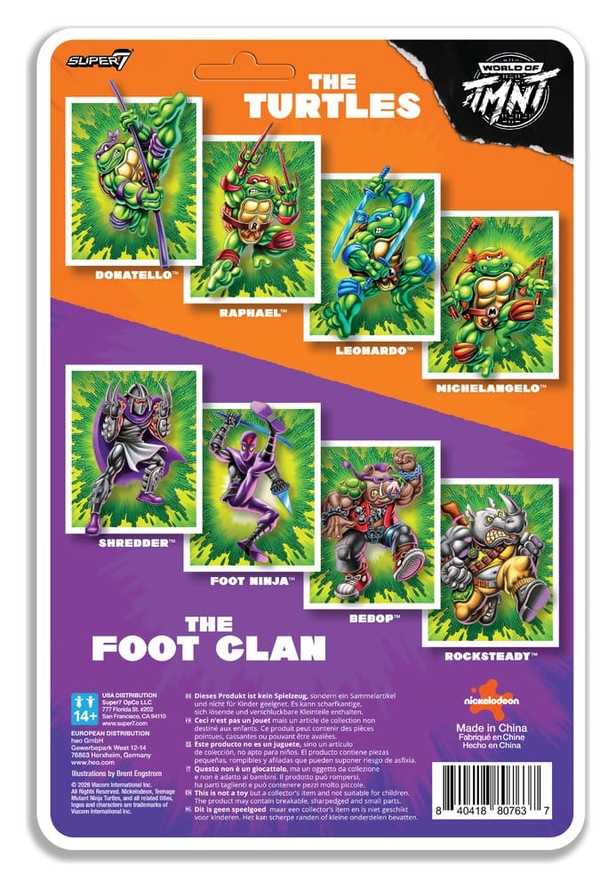 Teenage Mutant Ninja Turtles ReAction+ Figura Wave 02 Rocksteady