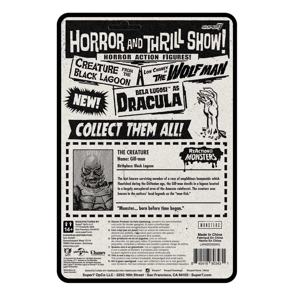 Universal Monsters Figura ReAction+ Wave 1 Creature from the Black Lagoon 10 cm - Z POP Toys
