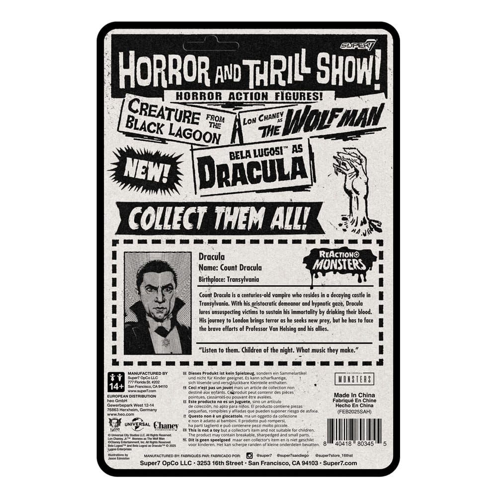 Universal Monsters Figura ReAction+ Wave 1 Dracula 10 cm - Z POP Toys