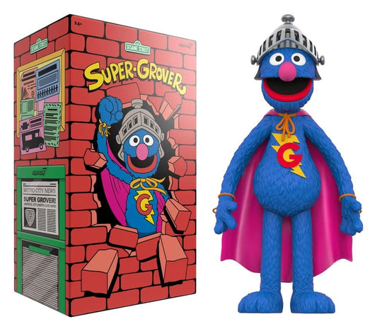Plaza Sésamo Figura Supersize Vinyl - Super Grover 36 cm