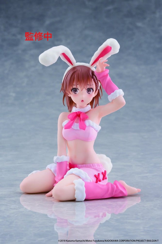 A Certain Scientific Railgun Figura PVC Moflock Mikoto Misaka (Fluffy Bunny Ver.) 13 cm