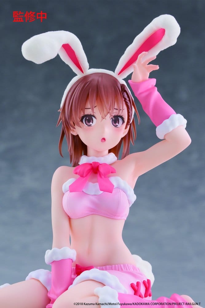 A Certain Scientific Railgun Figura PVC Moflock Mikoto Misaka (Fluffy Bunny Ver.) 13 cm