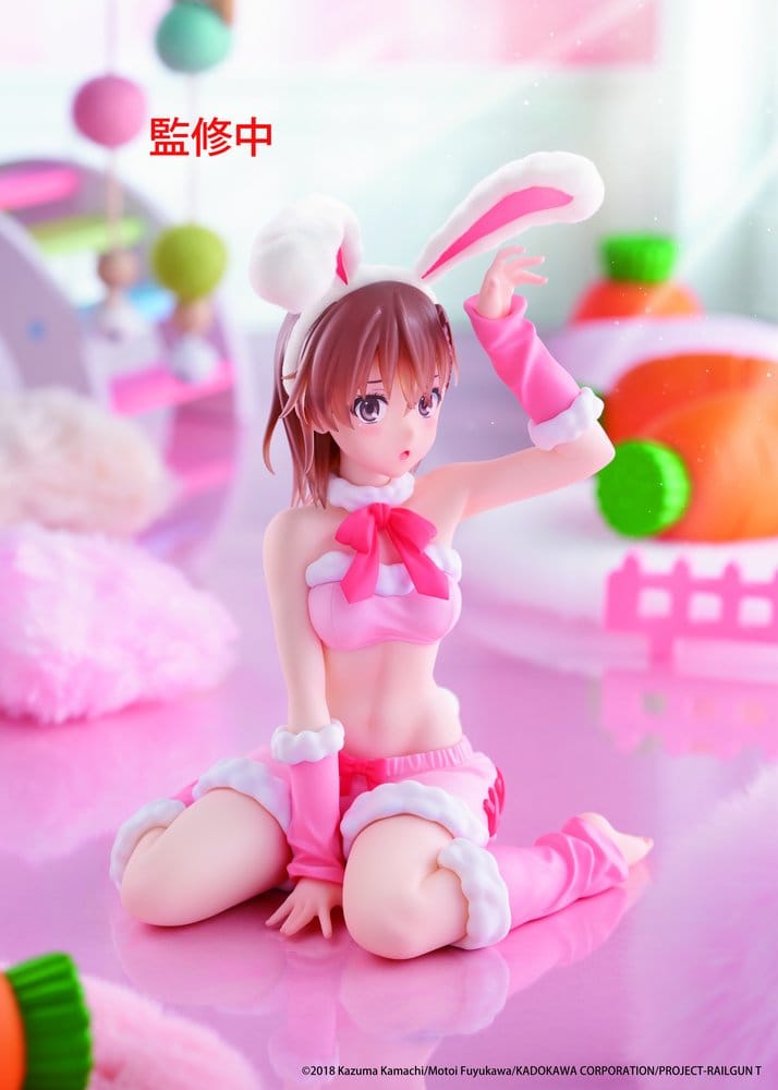 A Certain Scientific Railgun Figura PVC Moflock Mikoto Misaka (Fluffy Bunny Ver.) 13 cm