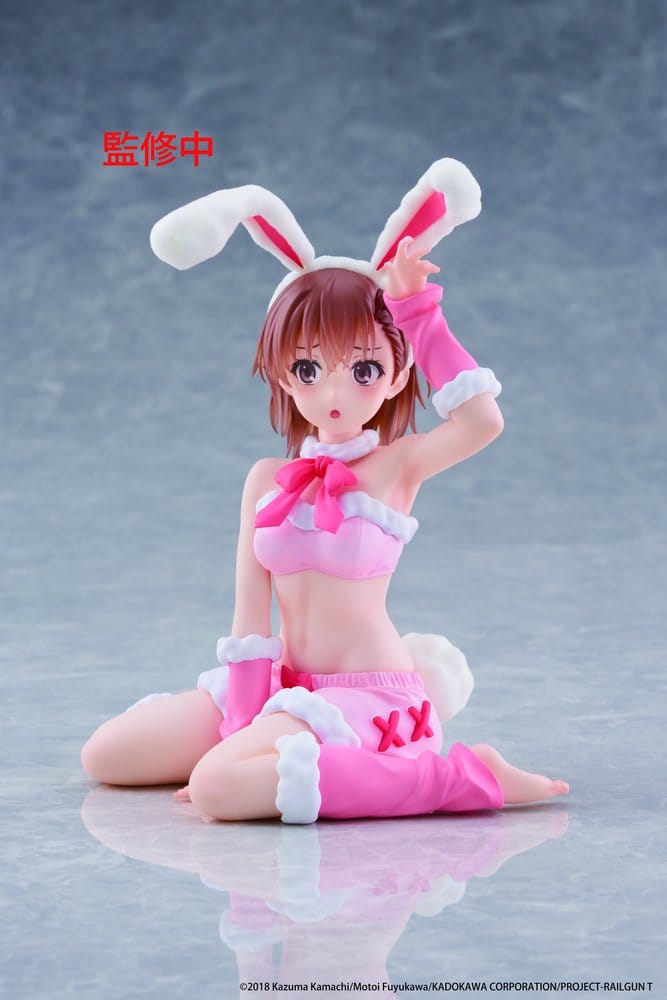 A Certain Scientific Railgun Figura PVC Moflock Mikoto Misaka (Fluffy Bunny Ver.) 13 cm