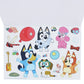 Bluey Libro de colorear A4 & Set de Pegatinas