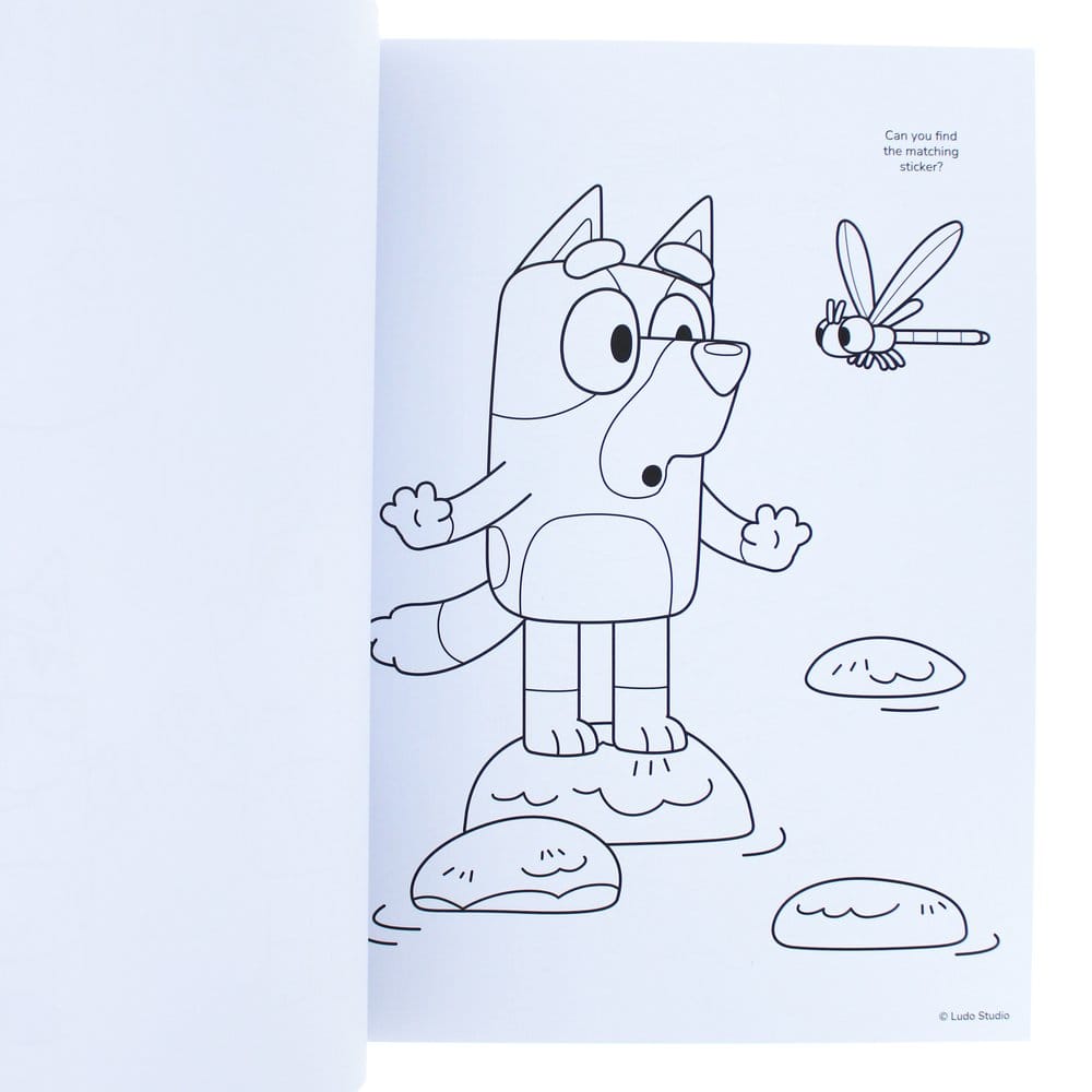 Bluey Libro de colorear A4 & Set de Pegatinas