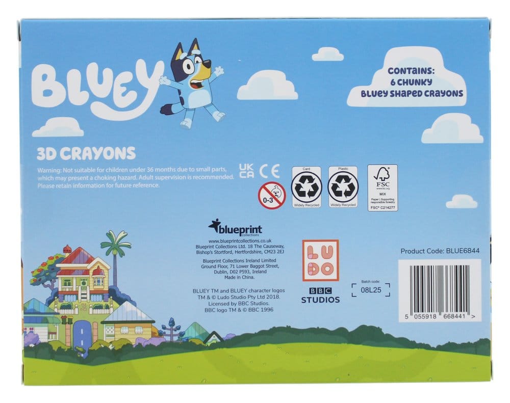 Bluey Ceras de Colores Pack de 6