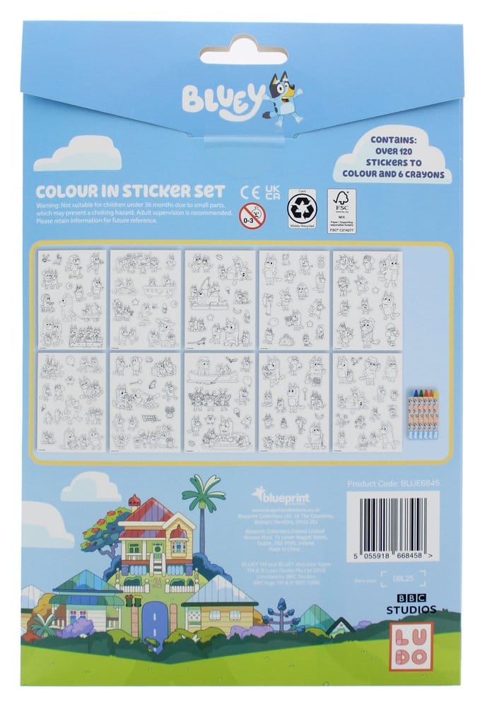 Bluey Set de Colorear con Pegatinas