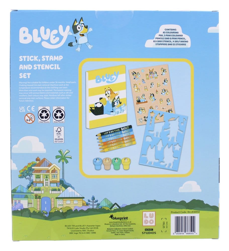 Bluey Set de colorear creativo de 14 piezas