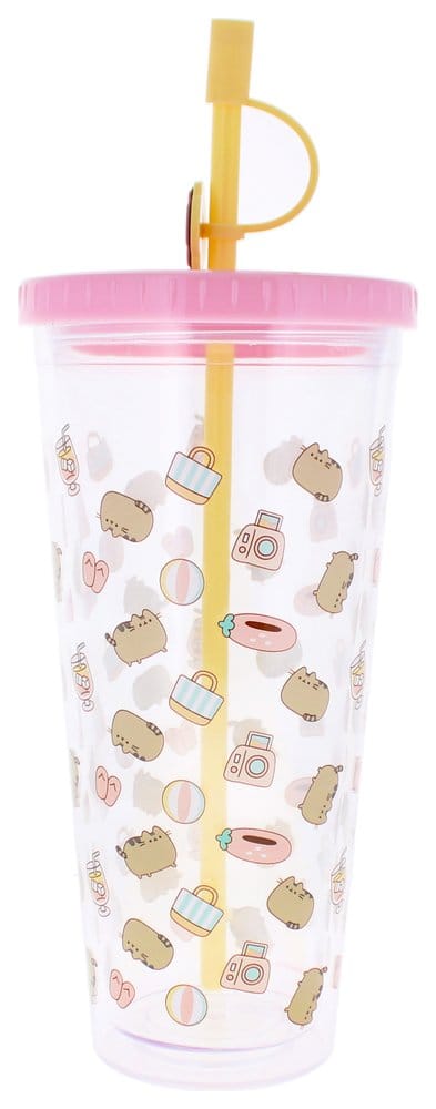Pusheen Vaso con Paja 700 ml